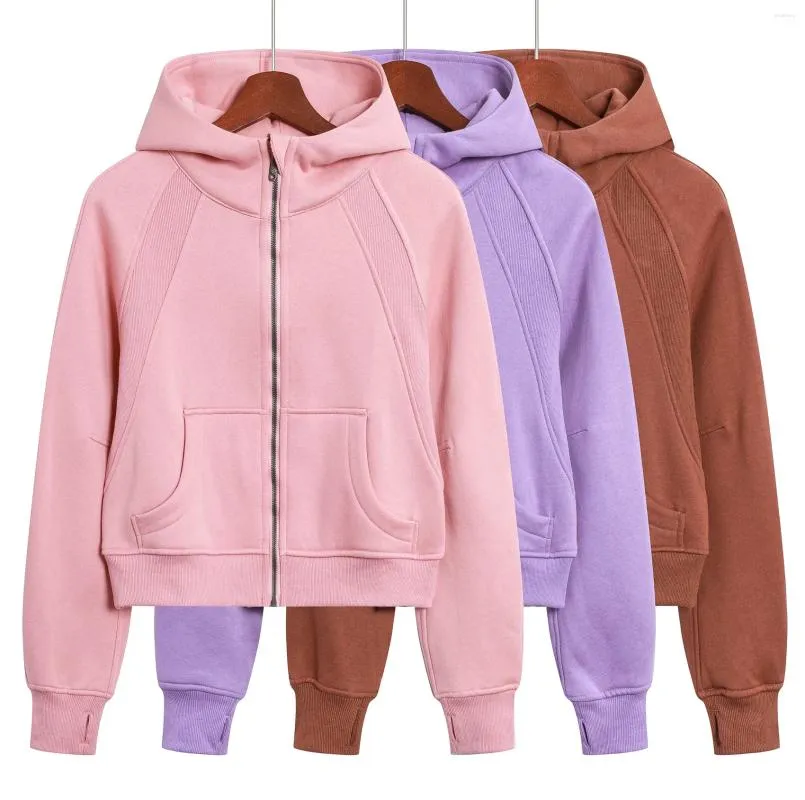 Sweats à capuche pour femmes Manteau pull zippé à capuche LuKu avec promotion en hiver mode et logo brodé de loisirs.