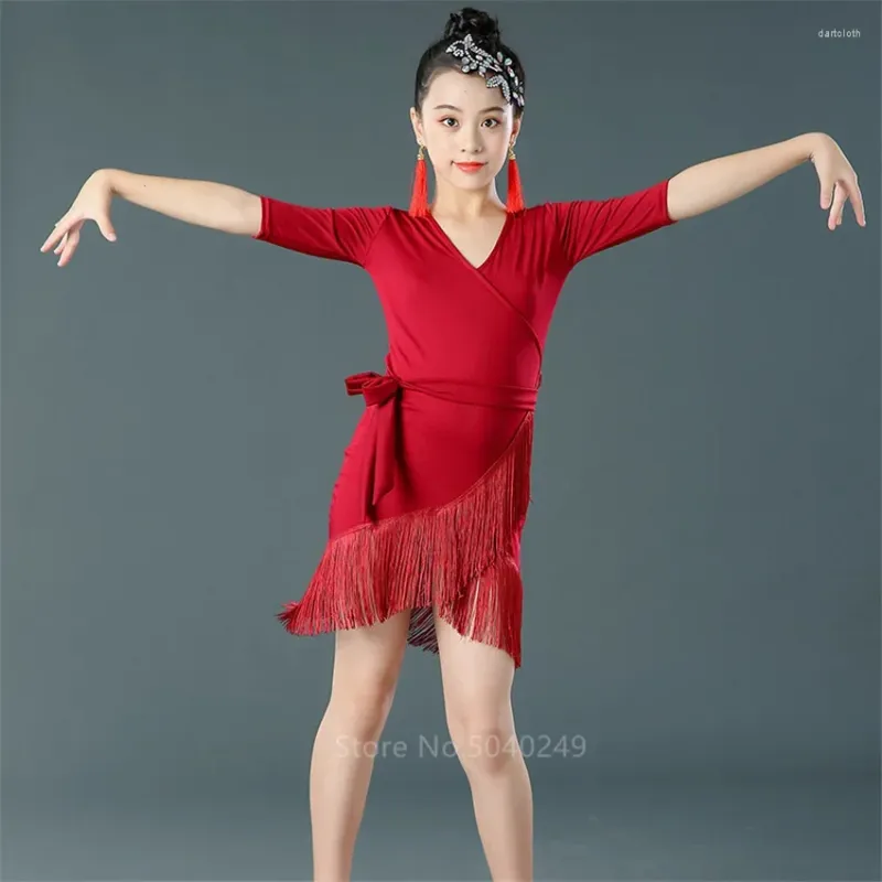 Stage Wear Children Latin Dance DressTassel Dancing Baby Girl