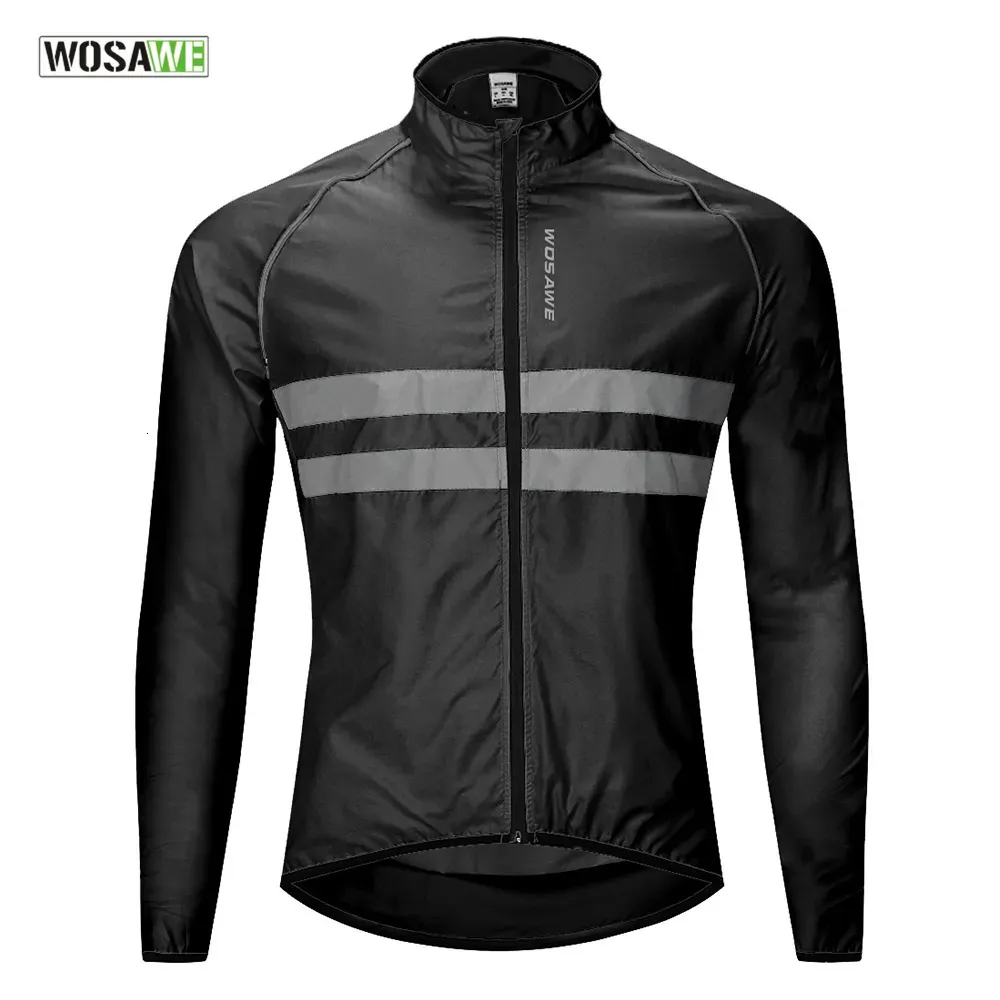 Jaquetas de ciclismo Wosawe Men's Cycling Jacket Alta Visibilidade Multifuncional Jersey Road MTB Bicicleta Bicicleta Windbreaker Windproof Quick Dry Jacket 231021