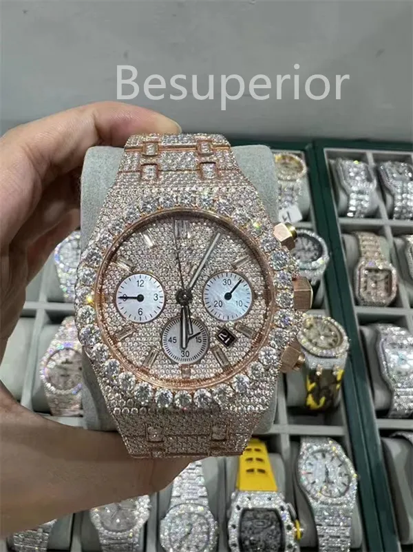 luxe moissanite diamanten horloge iced out horloge designer herenhorloge voor heren horloges hoge kwaliteit montre automatisch uurwerk horloges Orologio. Montre de luxe i72