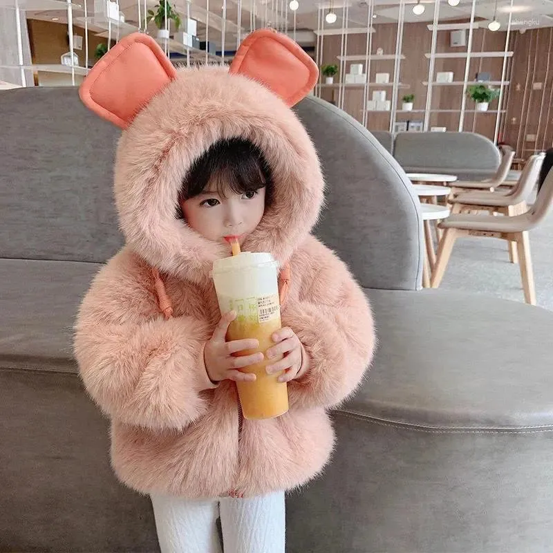 Adorable Toddler Girl Imitation Fur Coat for Autumn/Winter 2023 - Stylish Outerwear for Little Girls, Baby Clothes Kids Love!