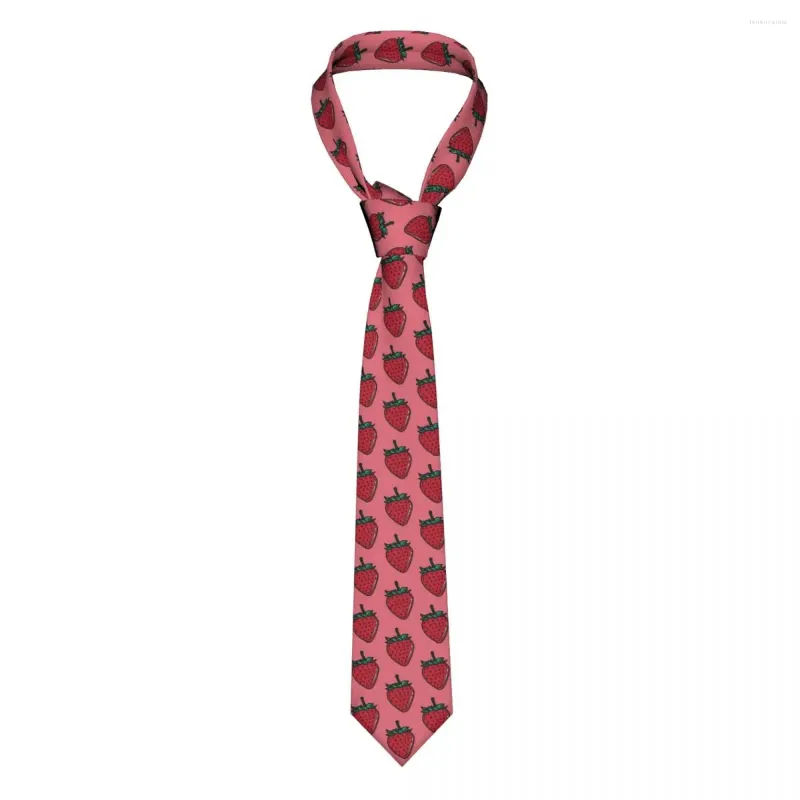 Bow Ties Strawberry Red Men Necktie Slim Polyester 8 Cm Narrow Yummy Fruits Neck For Mens Shirt Accessories Gravatas Wedding Office