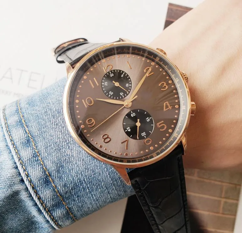 Guardda Wysokiej jakości luksusowe męskie automatyczne mechaniczne klonowane obserwatorzy zegarków 44 mm skórzany pasek ze stali nierdzewnej