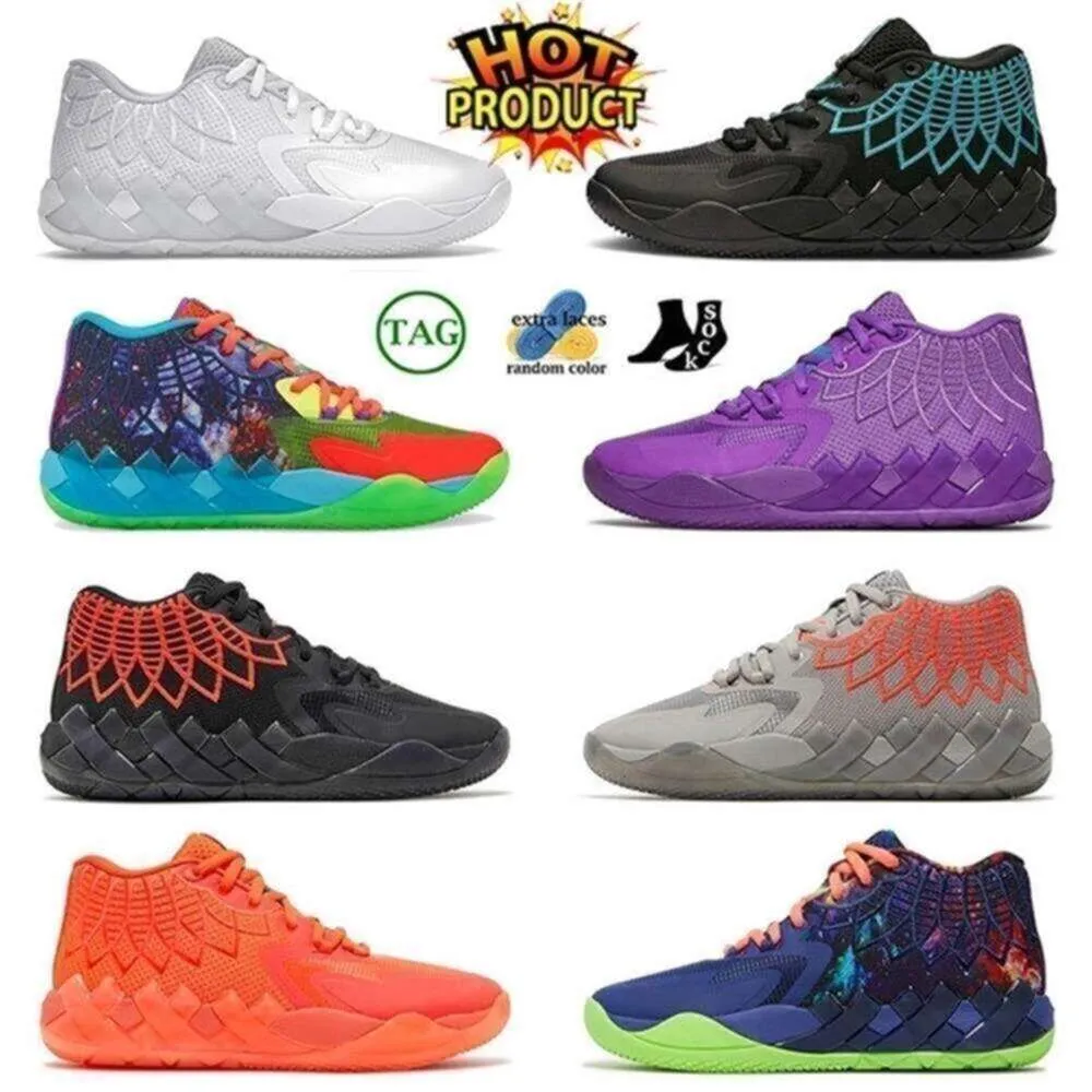 avec boîte à chaussures Ball Lamelo Mb.01 Hommes Femmes Chaussures de basket-ball Rick et Be You Black Blast Not From Here Baskets de sport Baskets de mode Taille 40-46