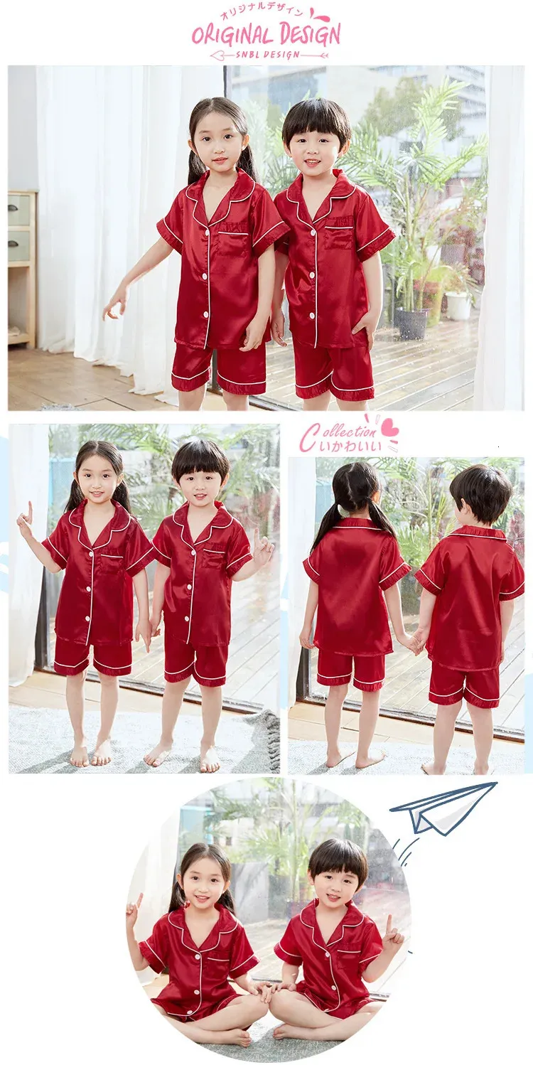 ALISISTER Ensemble Pyjama 3 Pièces En Satin Pour Enfants 5-12 Ans - Boutonné, Ultra Doux Et Confortable
