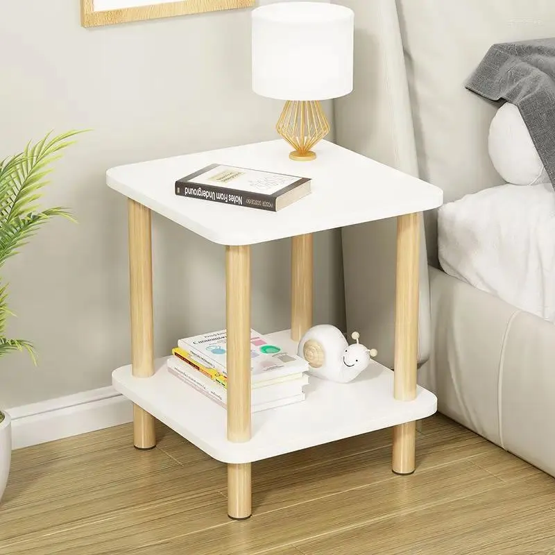 Camp Furniture Modern Small Tea Table Minimalist Sofa Double Layer Sideboard Corner Creative Bedroom Mini Square