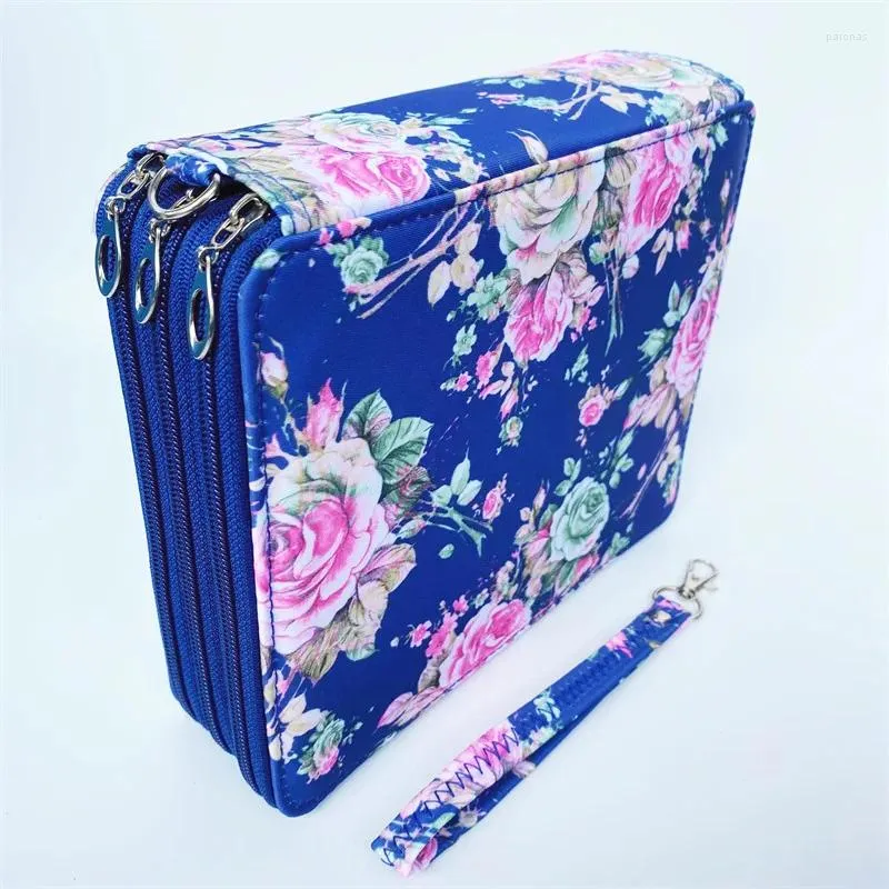 Shulaner Colored Pencil Case With Zipper 120 Slots Waterproof PU Leather Pencil Case Organizer Organizer For Artist, Silver, Mirror Reflective Gradient Design - View #4