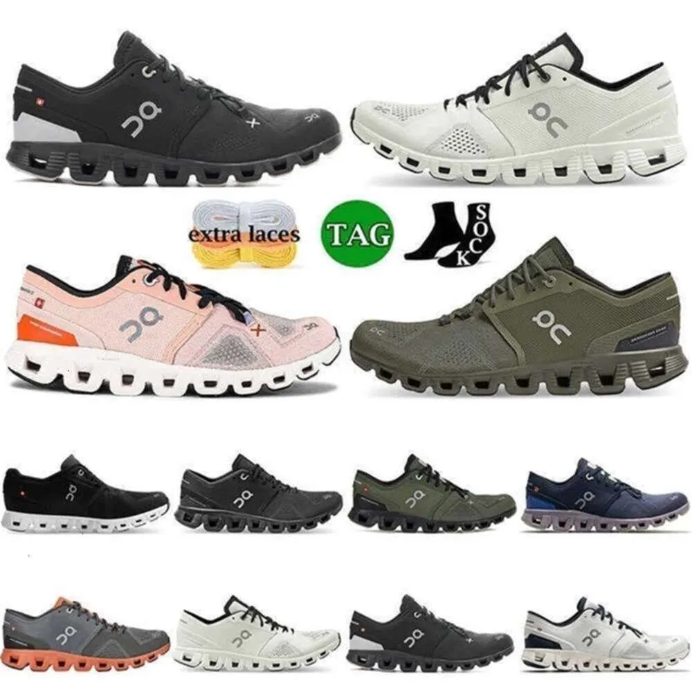 Chaussures On Cloud X 3 noir blanc rose sable orange aloe ivoire cadre frêne rose sable mode jeunesse coureur léger taille 45blac