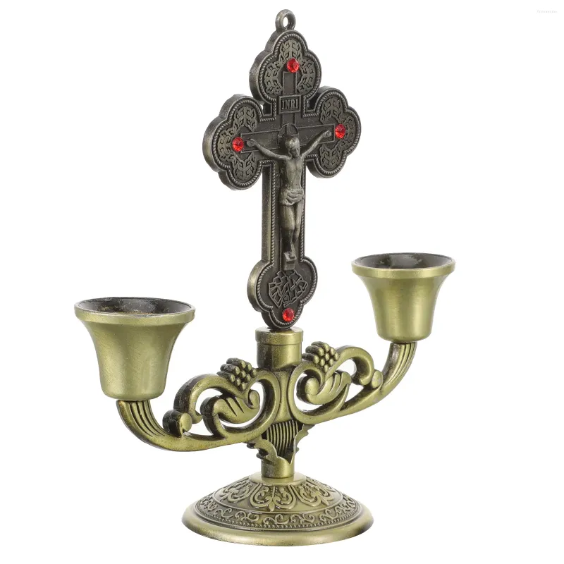 Candle Holders Elegant Church Use Holder Multi-functional Alloy Candlestick Western Household Decor