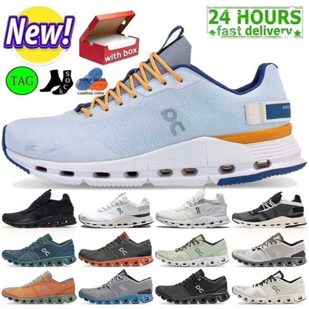 con scatola On Cloud Scarpe Cloudnova Black Eclipse Demin Ruby Eclipse Rose Iron Leaf Silver Orange Triple White Scarpe da ginnastica da uomo