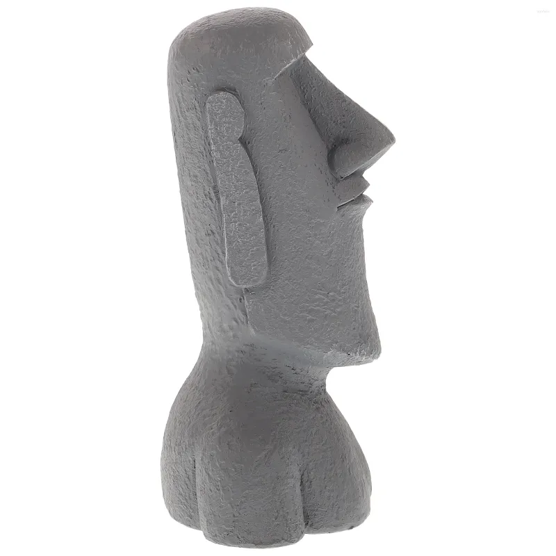 Décorations de jardin Statue en pierre Figurines de salon Bureau Minuscules statues Moai Ornements Avatar Petite décoration de voiture en résine