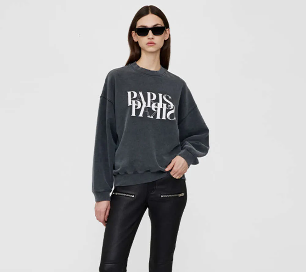 BING Paris Carta Padrão Moletons Designer Solto Lavado Preto Pulôver Jumper Hoodies Suéter Para Mulheres