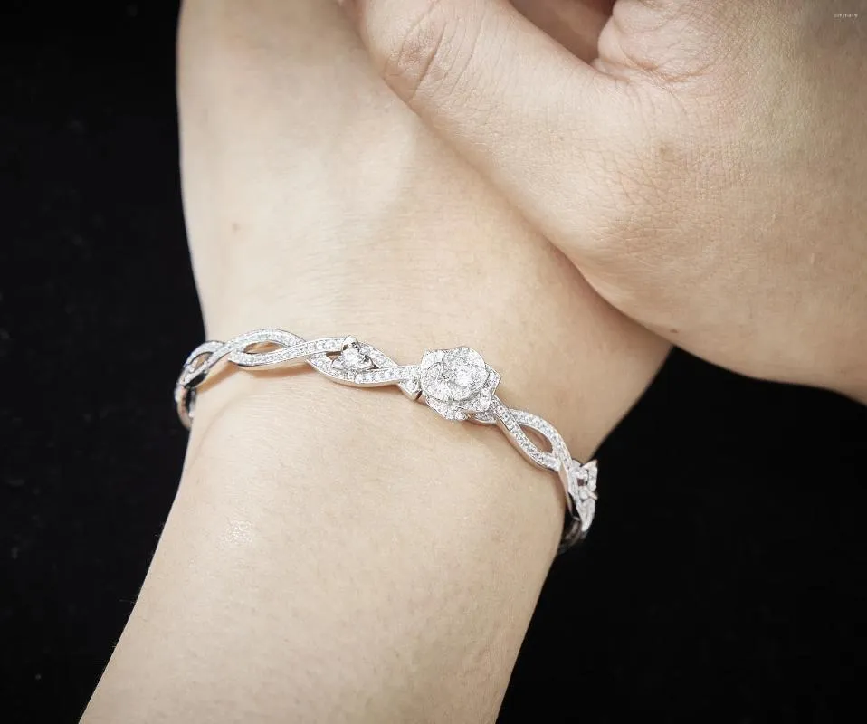 Bracelet recommandé en alliage classique, bracelets en plaqué or et en forme de Roses, manchettes pour femmes