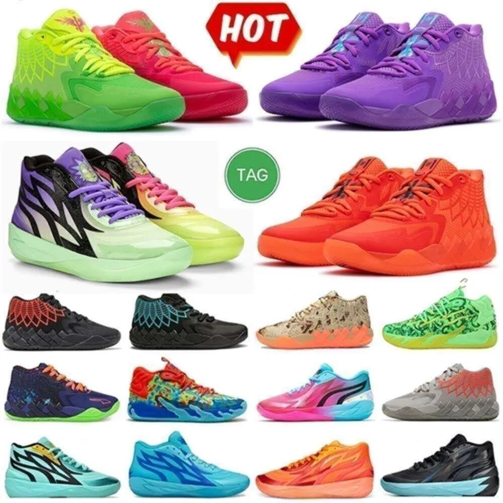 OG avec boîte à chaussures balle lamelo 1 MB01 02 03 Chaussures de basket-ball Rick et Rock Ridge Red Queen Not From Here Lo Ufo Black Blast Mens Trainers Sports Sneakers US