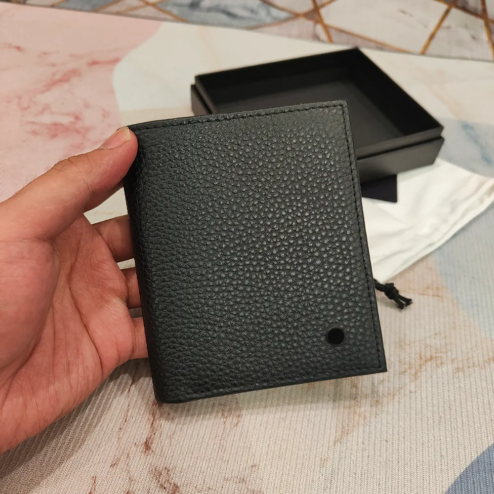 Portefeuille en cuir véritable pour hommes, porte-cartes de styliste, porte-monnaie de crédit, sac fourre-tout de styliste, porte-cartes de poche, porte-stylo mince, livré avec boîte