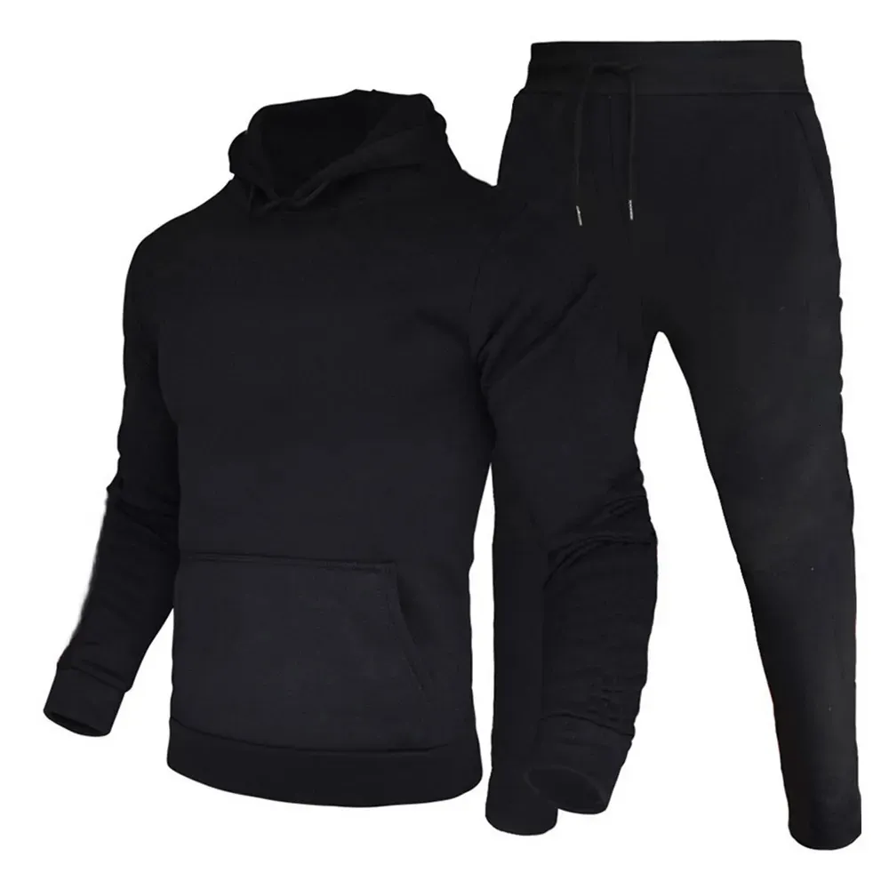 Herren Trainingsanzüge Trainingsanzug Mit Kapuze Pullover Jogginghose Sport Anzug Casual Jogger Sportswear 2 Stück Männlich Fleece Streetwear Sets 231021