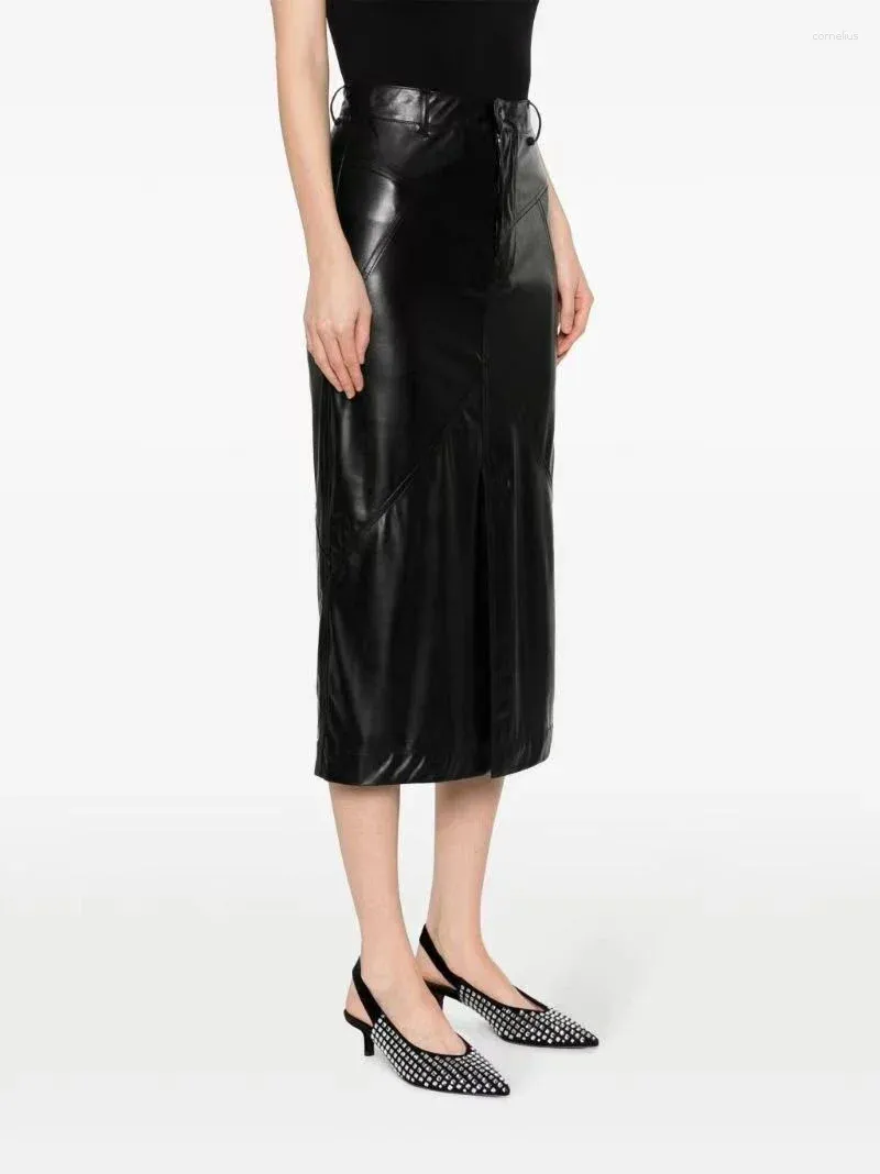 Faux leather pencil skirt front split online
