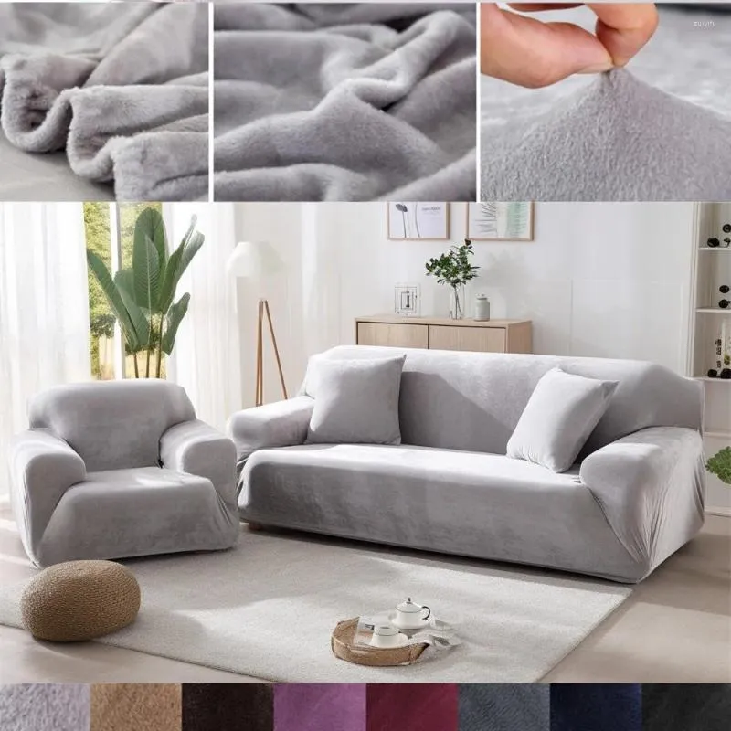 Coprisedie 1 pezzo di tessuto di velluto spesso divano fodera elastica divano elasticizzato poltrona moderna chaise lounge copertura per la casa soggiorno