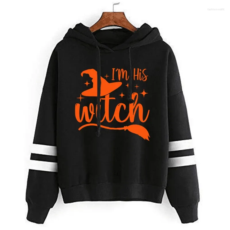 Damen Hoodies I Am His Witch Halloween Koreanische Männer Frauen Pullover Sweatshirt Herbst Winter Sportwear Y2k Ästhetische Streetwear Harajuku