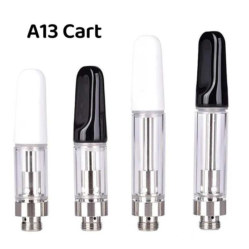 Premium A13 510 Sepet Vape Kartuşları 0.5ml 1.0ml Kalın Yağ Atomizatörleri ECIGS Kitleri 510 İplik Pil Tek Kullanımlık Vapes Kalem Pod Cart Fabrika Fabrikası Stokta Doğrudan Satış