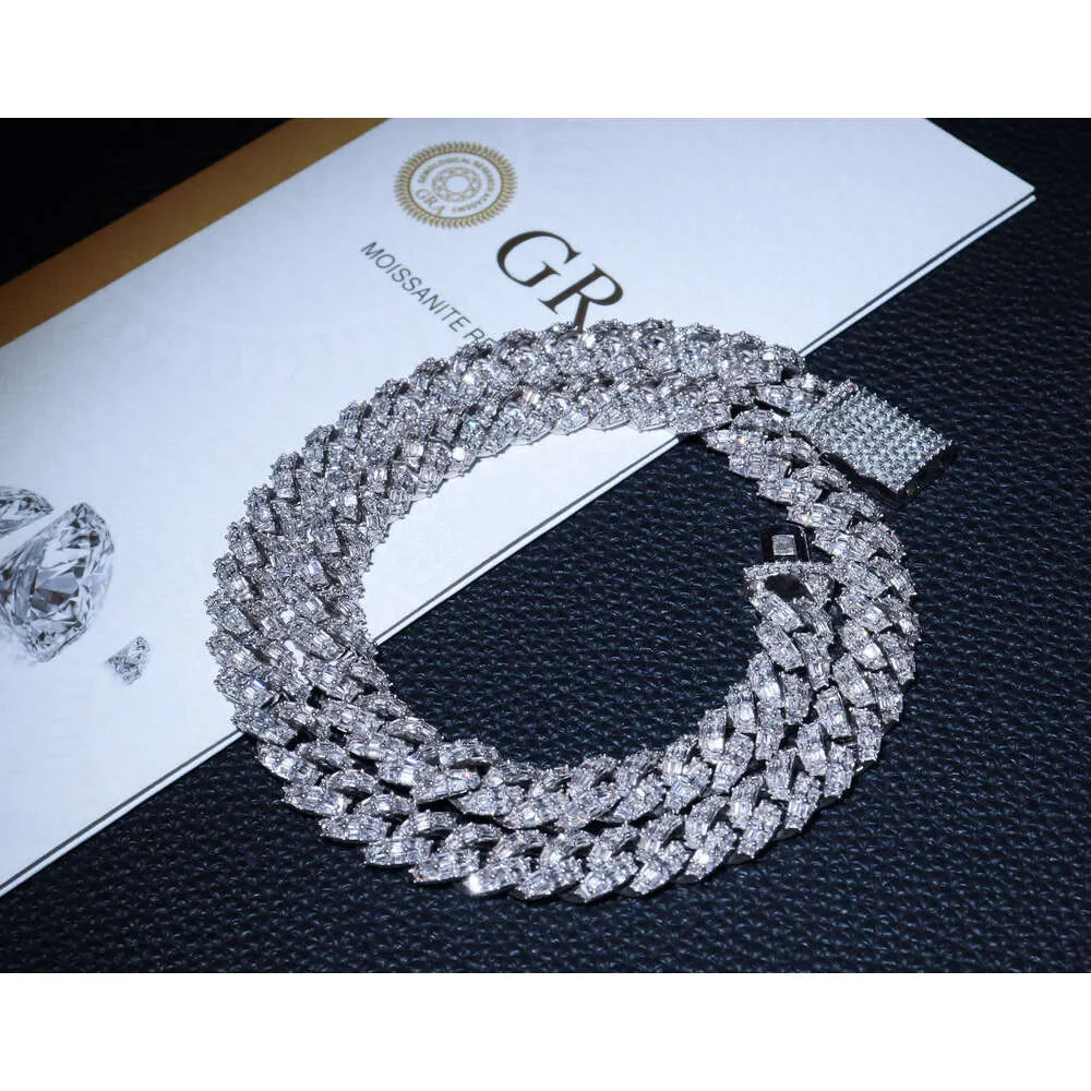 Fina smycken halsband 925 Sterling Silver Diamond Necklace Europe och USA: s populära amerikanska modehiphop