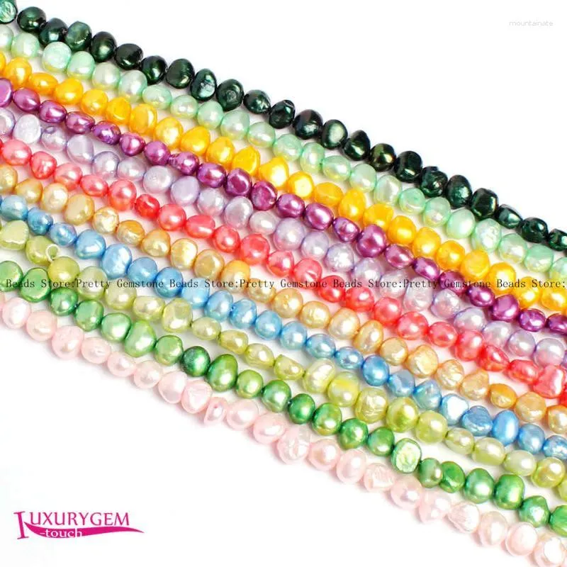 Koraliki inne wysokiej jakości 6-7 mm 29 Kolor Naturalny słodkowodna perłowa nieregularna kształt klejnoty DIY Strand 14 "Biżuteria Making WJ429 Inno