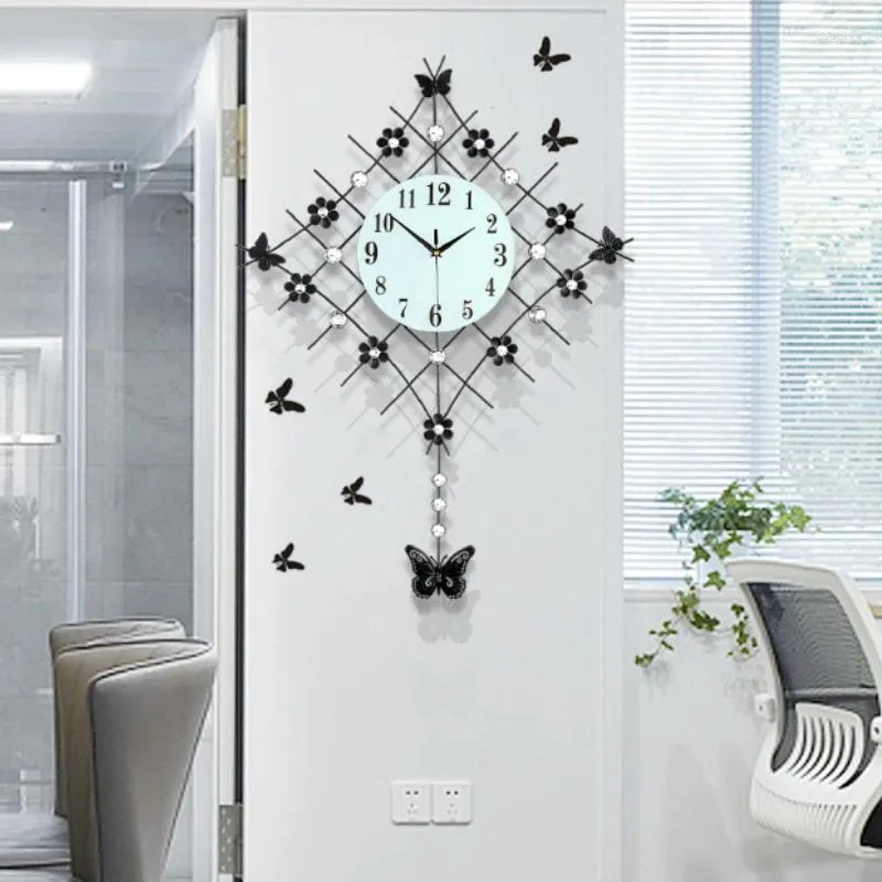 Wall Clocks Metal Kids Clock Bedroom Office Quiet Pendulum Modern Stylish Living Room Zegar Scienny Interior Design YY50WC