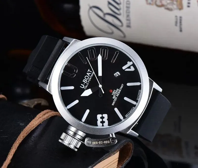 U Big Boat Wrist Watches 2023 Três Stitches Case branca masculino Sports Sports Classic 50mm Quartz Relógios Top Luxury Brand Clock 039 8968