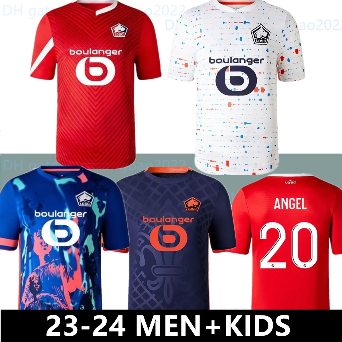 23 24 LOSC Lille camisas de futebol 2023 2024 bege tops camisetas BAMBA YAZICI camisas de futebol JIKONE R.SANCHES T.WEAH L.ARAUJO maillots adulto infantil kit jersey