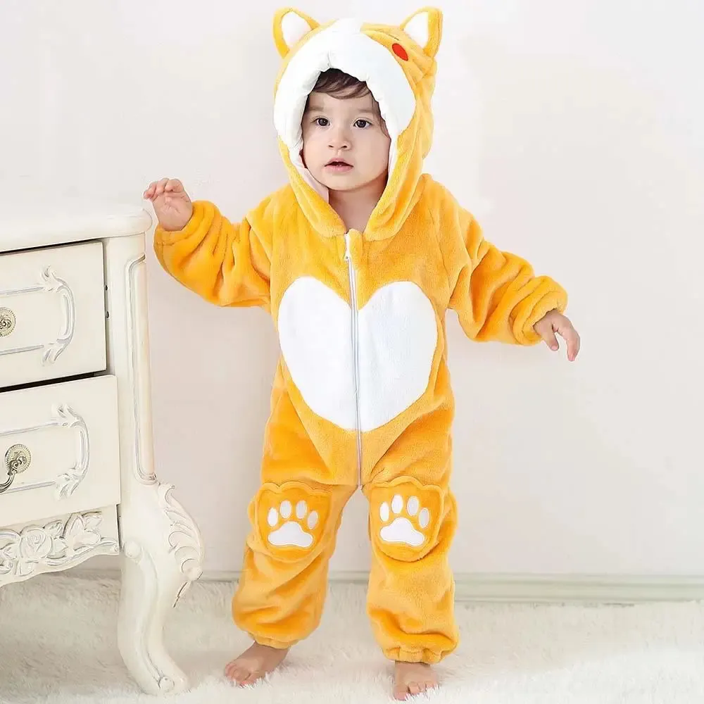Tuta Invernale Neonato In Pile Con Cappuccio – Jumpsuit Calda E Morbida Per 0-1 Anni - copertina