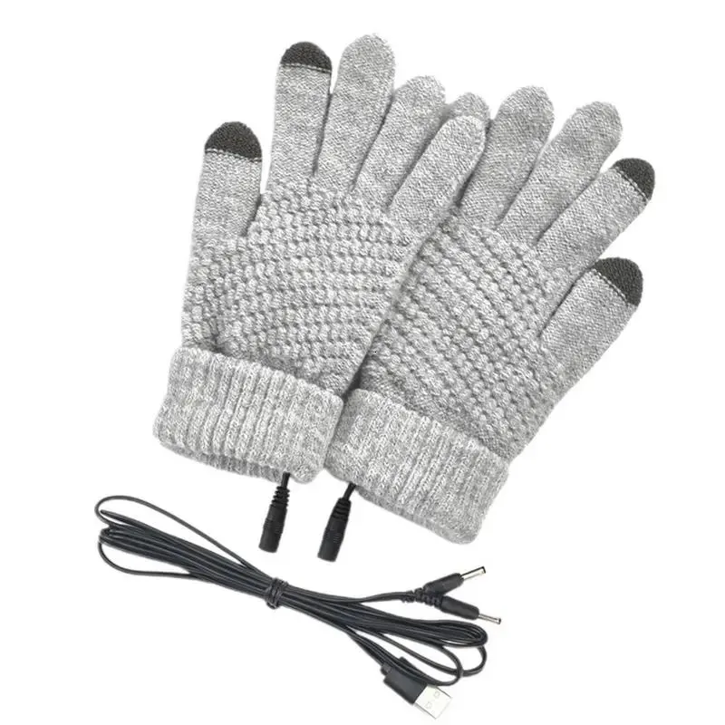 Gants à cinq doigts Gants chauffants Gants chauds thermiques d'hiver avec feuille chauffante intégrée Gants de travail d'hiver doux et durables alimentés par USB pour hommes femmes 231023