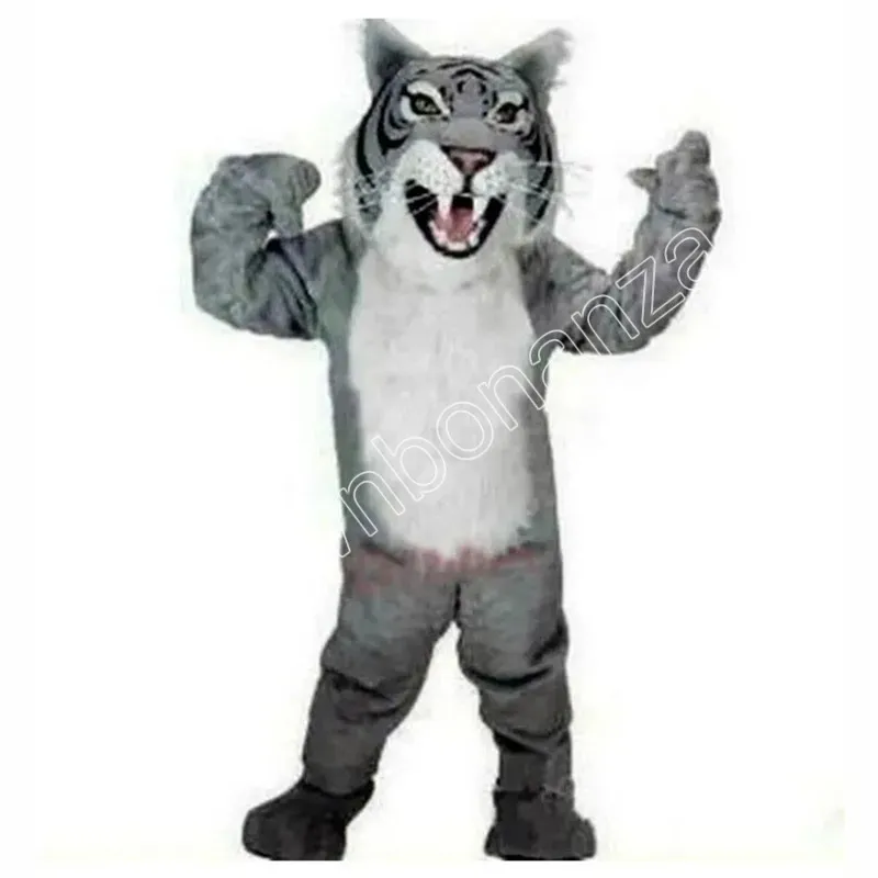 2024 Niedliche Tiger-Maskottchen-Kostüme, Halloween-Cartoon-Charakter-Outfit, Anzug, Weihnachten, Outdoor-Party-Outfit, Unisex, Werbekleidung