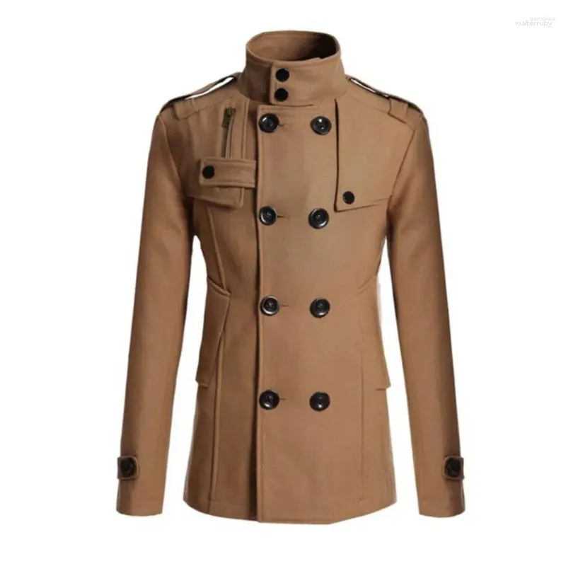 Trenchs pour hommes Manteaux pour hommes Vêtements de cérémonie Vêtements de couleur unie Hiver pour hommes Pardessus Travail d'affaires Veste décontractée à double boutonnage Laine