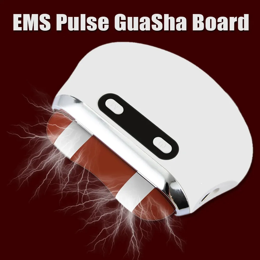 Dispositifs de soins du visage Levage électrique Guasha Board EMS Bianstone Gua Sha Grattage Masseur Microcourant Chauffage Vibration V Visage Mince 231021