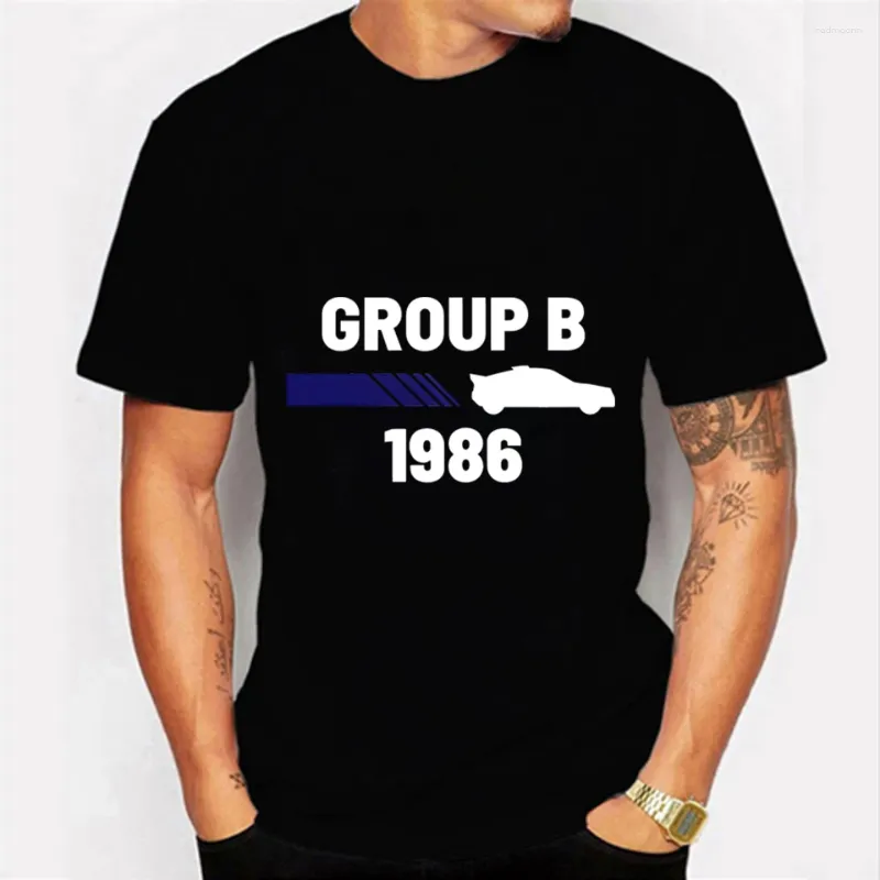 남자 T 셔츠 1986 그룹 B 집회 자동차 티셔츠 남자 여름 짧은 슬리브 Tshirt 캐주얼 한 셔츠 레이싱 드리프트 자동차 그래픽 티 브랜드