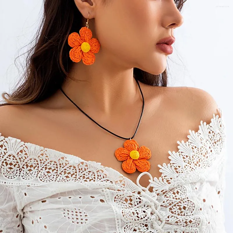 Collares colgantes Y2K Charms Collar de flores grandes para mujeres Cadena de cuerda de verano de moda 2023 Joyería de moda en accesorios de cuello Regalo