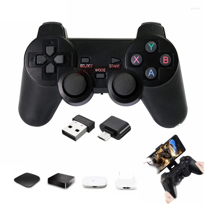 PS2/PS3 Uzaktan Gamepad Android Telefon/TV Kutusu/Akıllı TV Joystick Titreşim PC için Oyun Denetleyicileri 2.4G Kablosuz Denetleyici