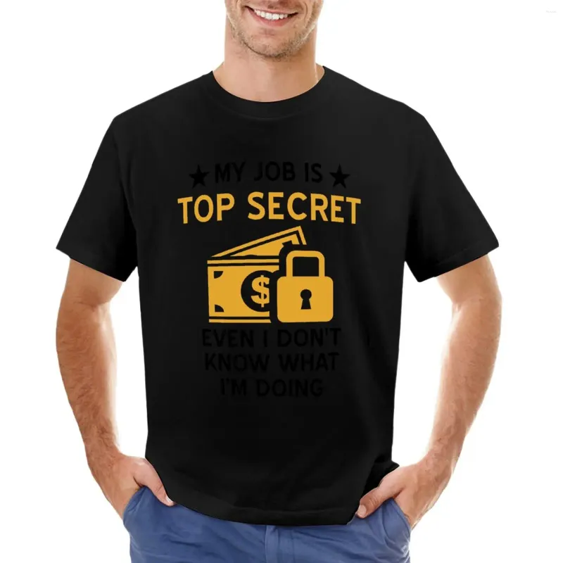 Polos masculinos meu trabalho é tão secreto que mesmo eu não sei o que estou fazendo camiseta edição camiseta anime roupas masculinas