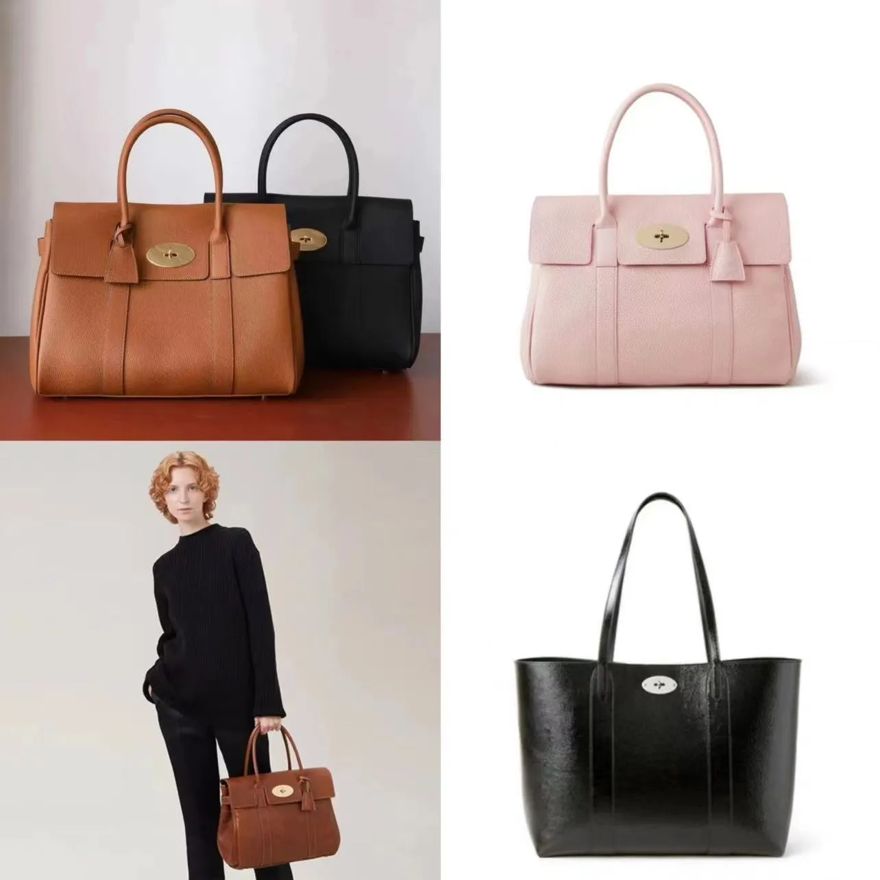 Designer Handbag Mulberries Shoulde Bags Fashion Women Brown Pink Nlack UK Brand Totes Leather Luxury Lawyer Bags borsa Bayswater Briefcases Bag