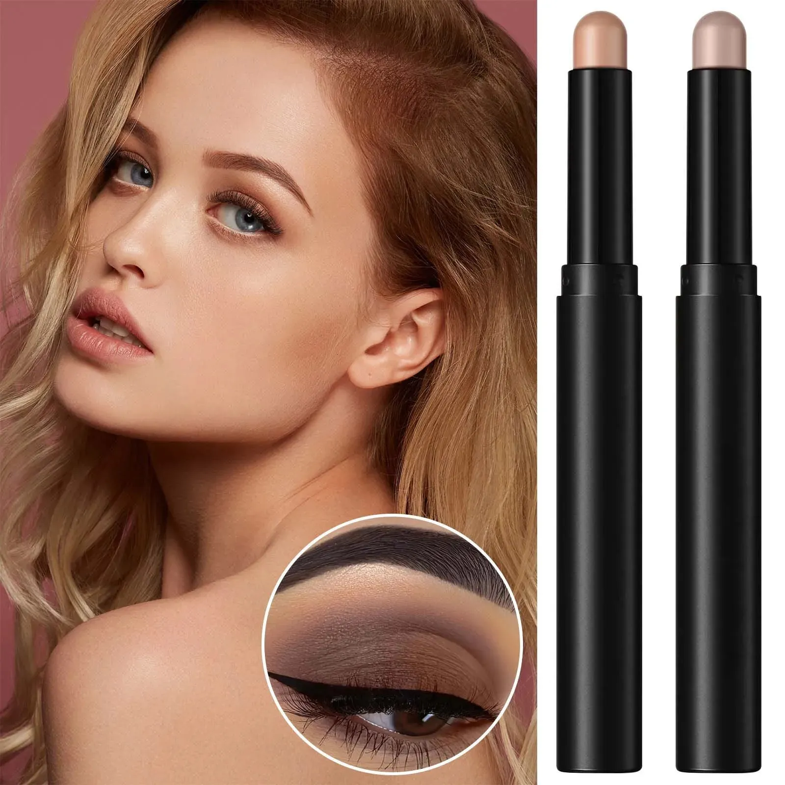 Eye Shadow 2 Pcs In 1 Eyeshadow And Eyeliner Pen Stick Brown Makeup Trends Well People Pencil 231023