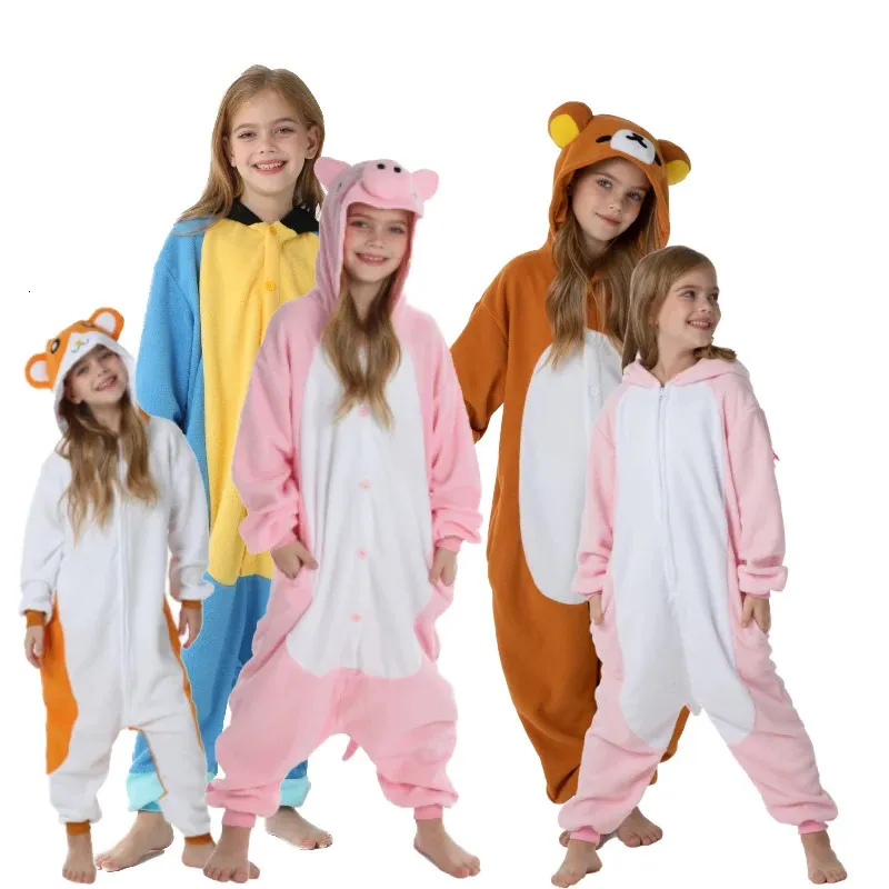 Pyjamas enfants bleu chien Onesie pyjamas enfants Animal entier Pijamas dessin animé Cosplay filles jaune chien Kigurumi Costume 231023