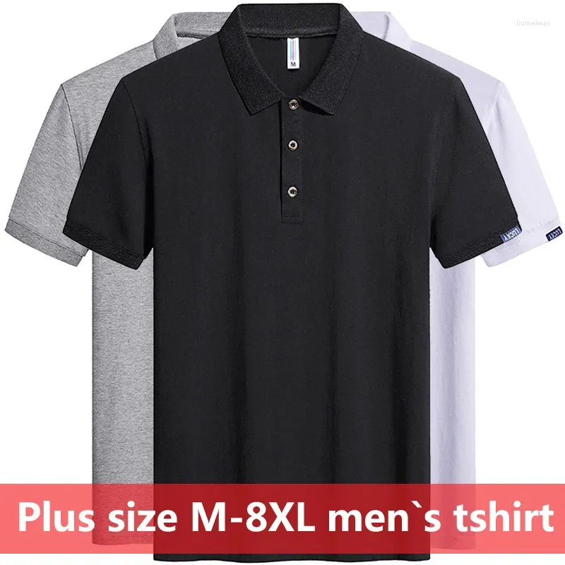 Herren Polos Große Größe 6XL 7XL 8XL Poloshirts Männer Hohe Qualität 95% Baumwolle Slim Fit Casual T-shirt Tops