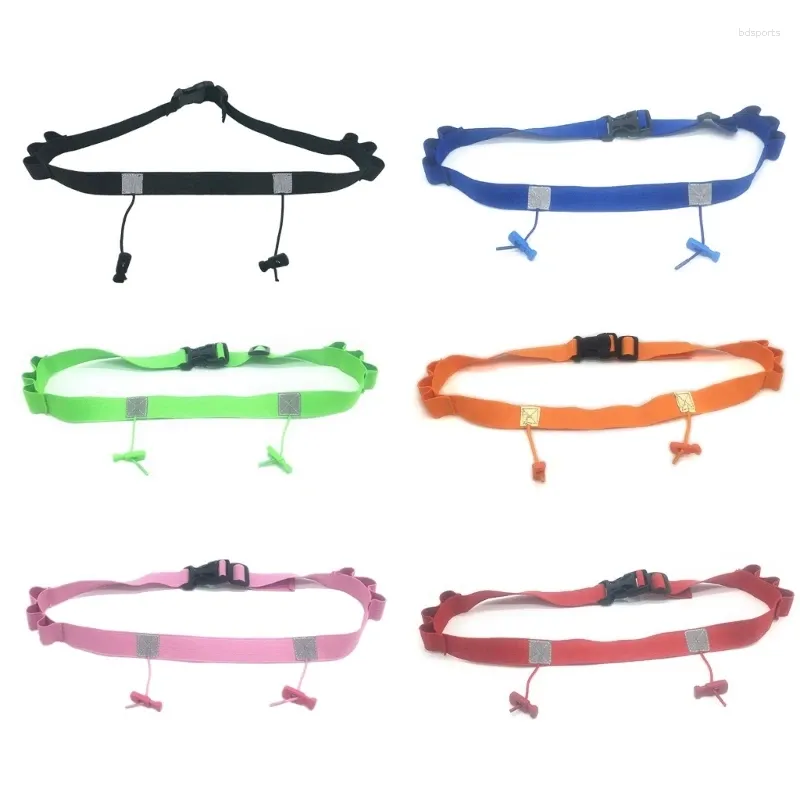 Ceinture de course de soutien de taille pour numéro de course réglable avec boucle en Gel