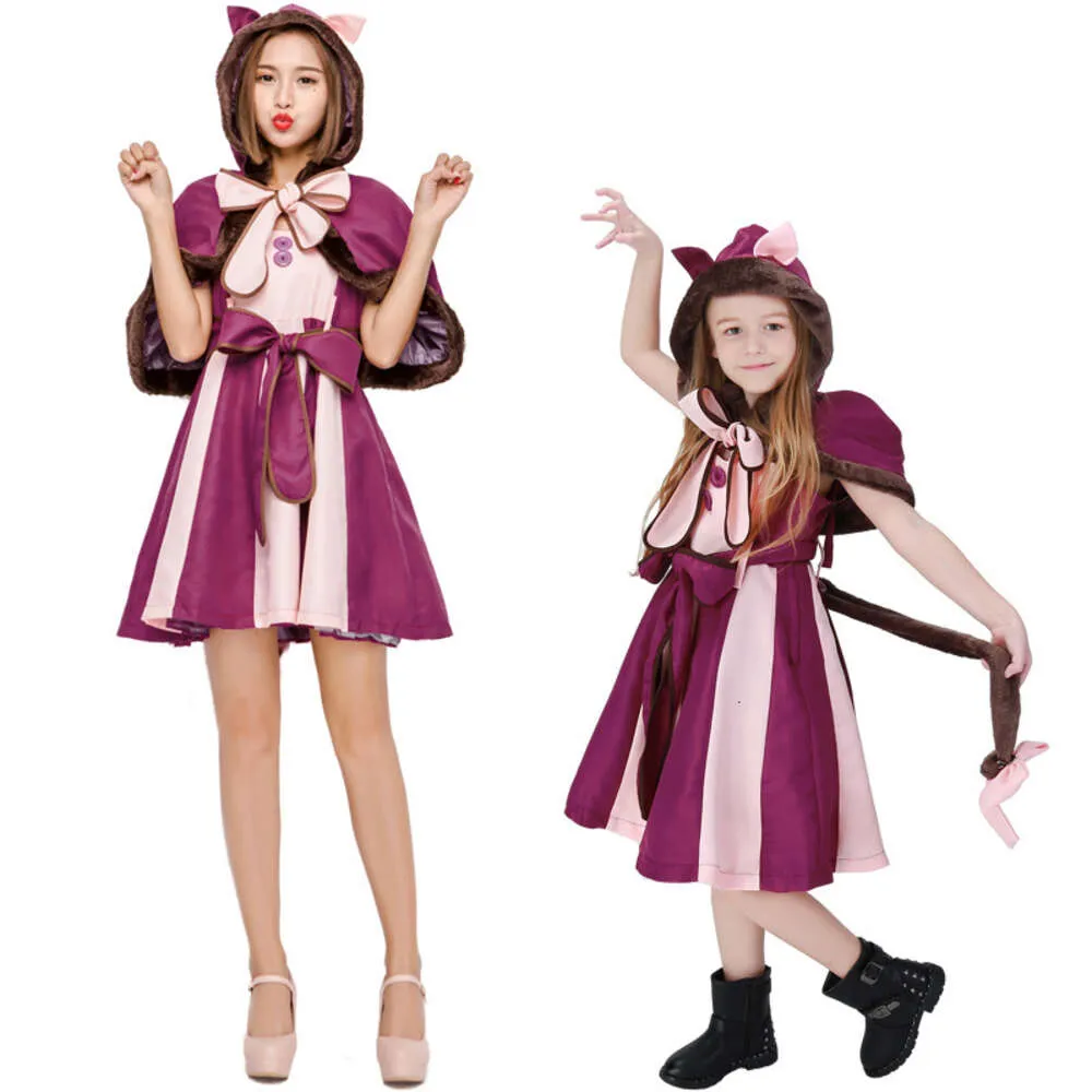 Womens Halloween Cosplay Costume Grinning Cat Purple Fairy Tale Character  Full Sleeve Cotton Polyester from Dhgate Theme Costume - price 28.94