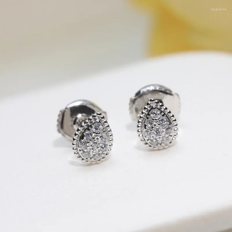 Boucles d'oreilles en argent Sterling 925 pur, bijoux à la mode pour dames, perles rondes brillantes, belle goutte, cadeau de fête d'anniversaire