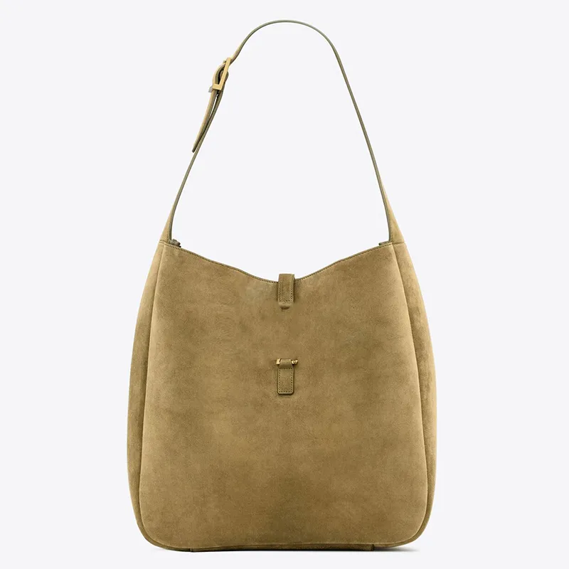 Suede Leather Bucket Bag Crossbody Hobo Underarm Shoul Shopping Handväskor Vanliga väskor Handväska Purse dragskon Kvinnor stor kapacitet påse borttagbar rem