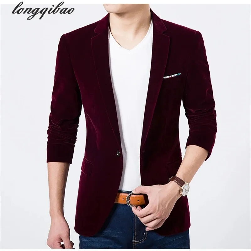 Men's Casual Shirts Spring and autumn men 's casual suit jacket velveteen young suit Slim men' s clothing TB7117 231023