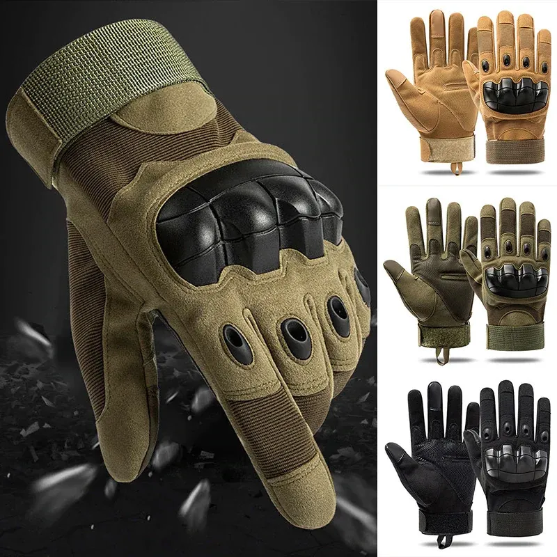 Cykelhandskar Taktiska handskar Full Finger Touch Screen Motorcykel Cycling Mitten Skidhandskar utomhus Airsoft Climbing Riding Army Combat Gloves 231023