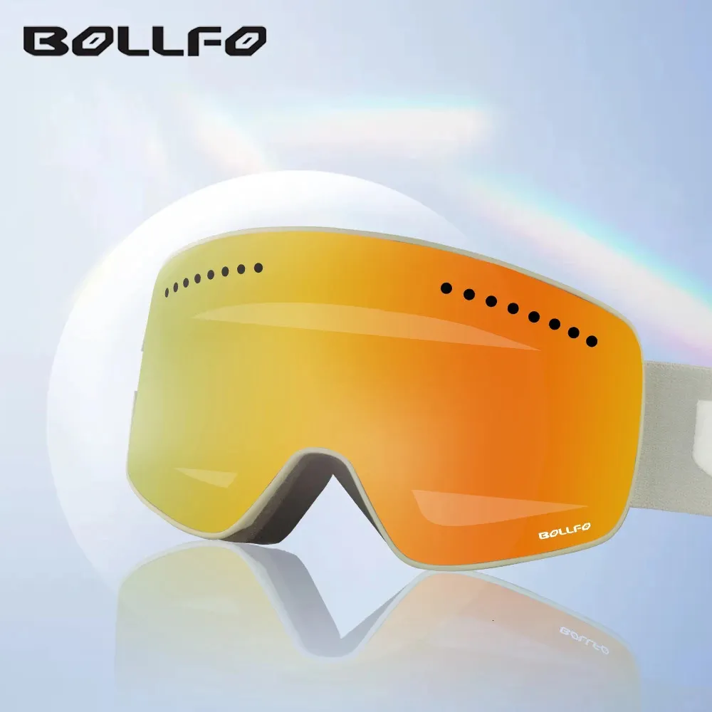 Hızlı Değişiklik Çift Lens UV400 Anti Sis Gözlükleri ile Kayak Goggles Manyetik Erkek Kadın Dağcı Snowboard Snow 231023