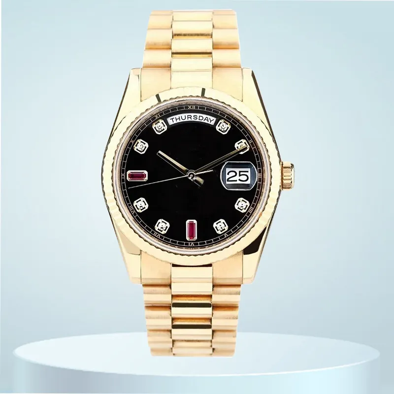 Reloj Relojes de diseñador para hombre 8205 Movimiento de maquinaria 36 mm 41 mm AA Esfera de cristal de zafiro Correa chapada en oro de acero inoxidable Reloj de lujo para mujer de negocios Reloj de moissanita